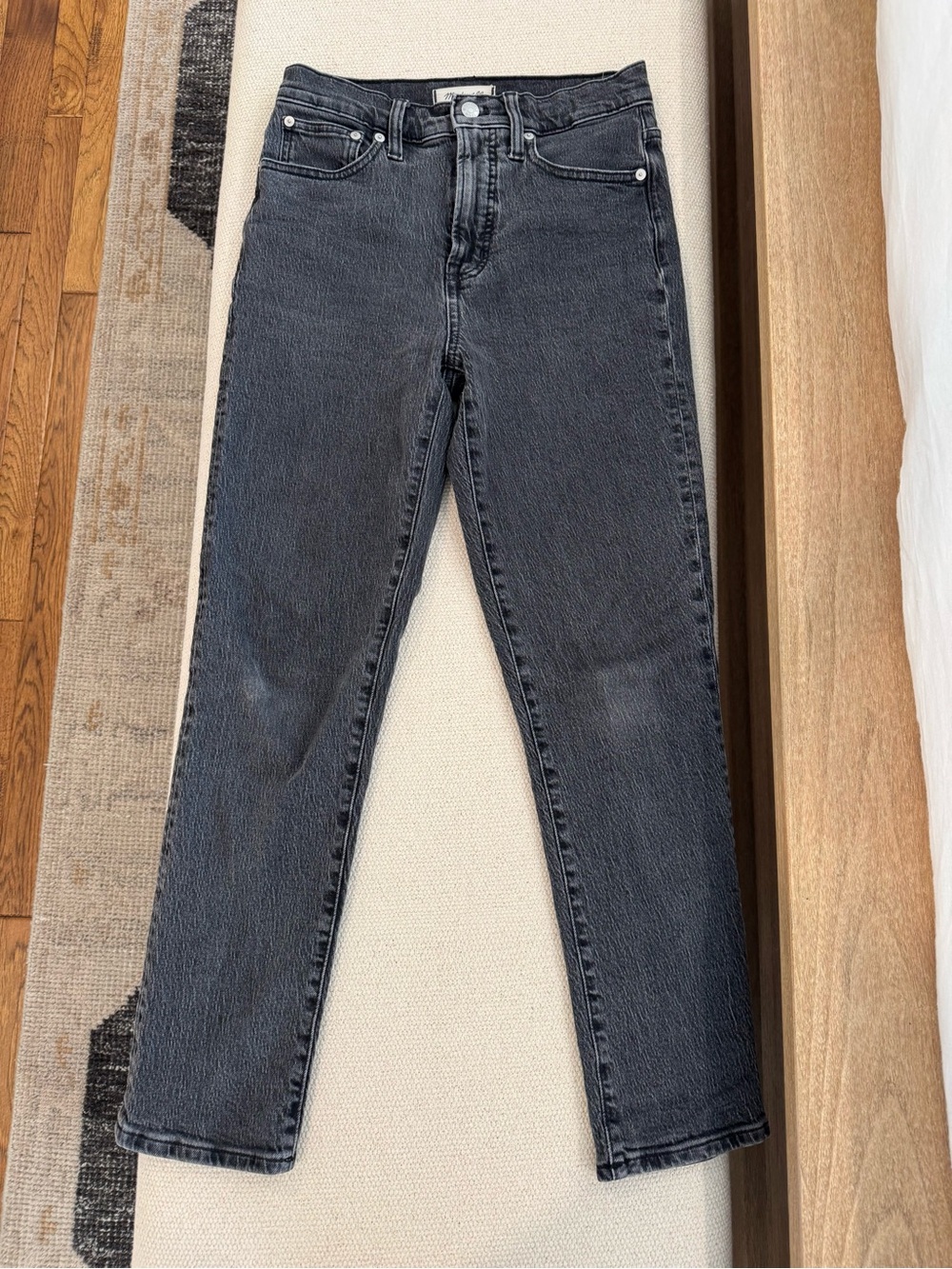Madewell Washed Charcoal High-Rise Straight Jeans